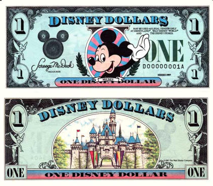 1989 $1 Disney Dollar
