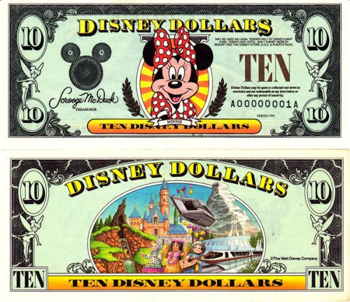1995 $10 Disney Dollar