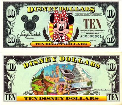 1995 $10 Disney Dollar