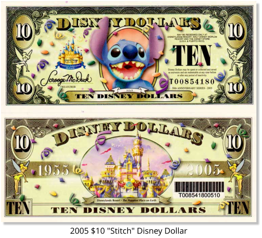 2005 $10 Disney Dollar