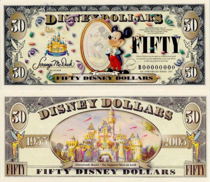 2005 $50 Special Edition Disney Dollar