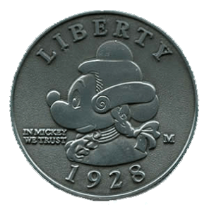 "Mickey Mouse - Washington Coin" Lanyard Pin
