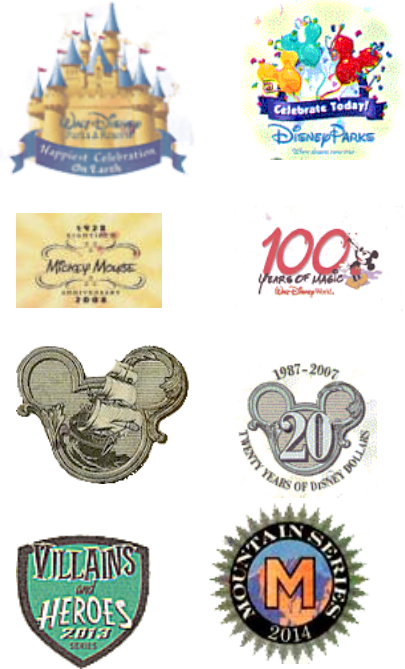 Disney Dollar individual insignia logos