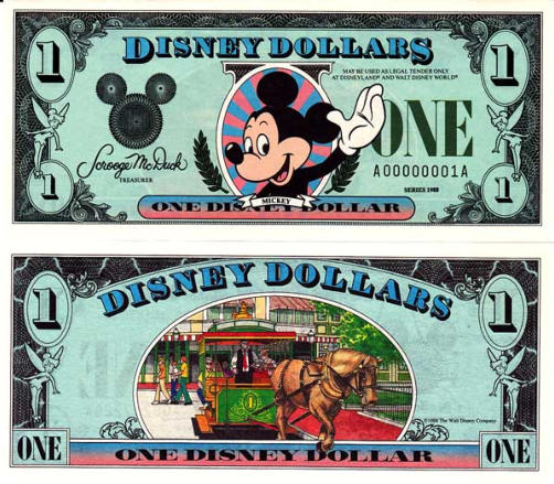 1988 $1 Disney Dollar