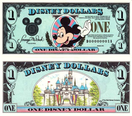 1990 $1 Disney Dollar