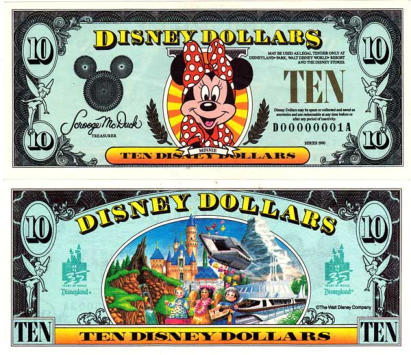 1990 $10 Disney Dollar