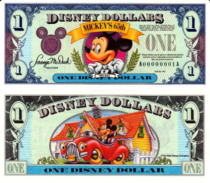 1993 $1 Disney Dollar