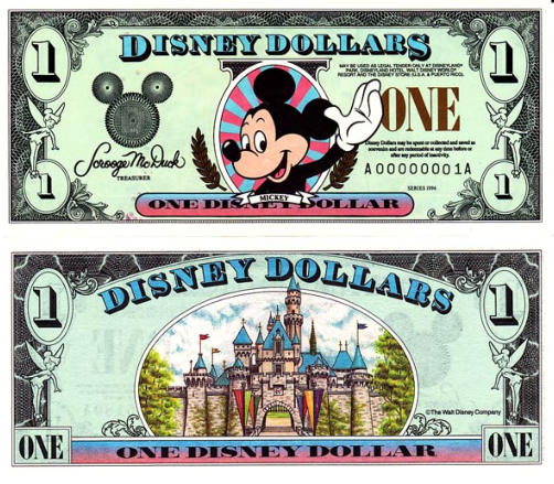 1996 $1 Disney Dollar