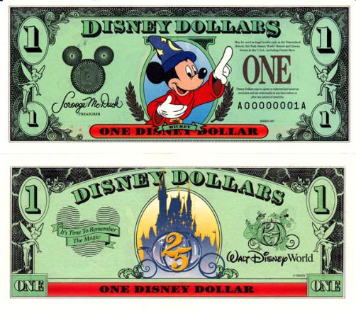 1997 $1 Disney Dollar