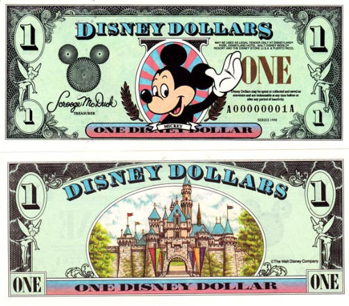 1998 $1 Disney Dollar