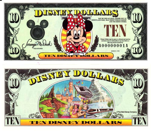 1998 $10 Disney Dollar