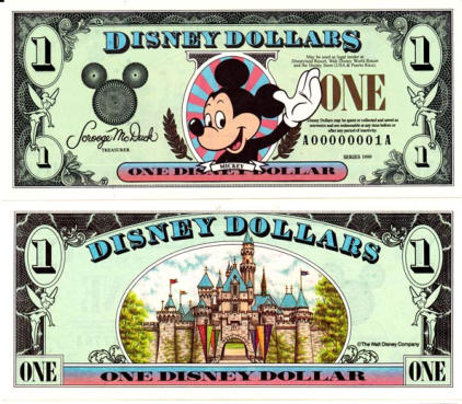 1999 $1 Disney Dollar
