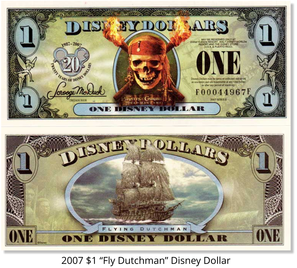 Walt Disney deals Dollars $1 $5 $10 2007 Princesses