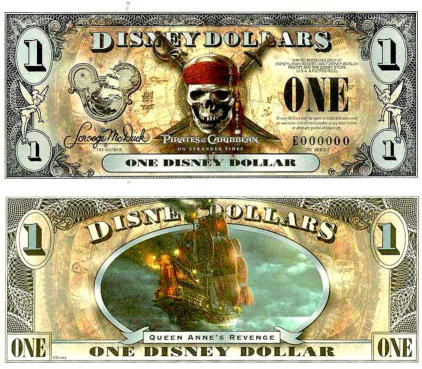 2011 $1 "On Stranger Tides" Disney Dollar 