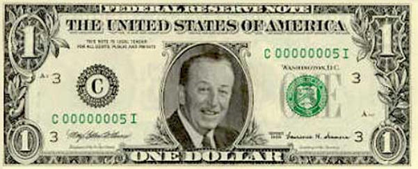 Walt Disney - One Dollar Bill
