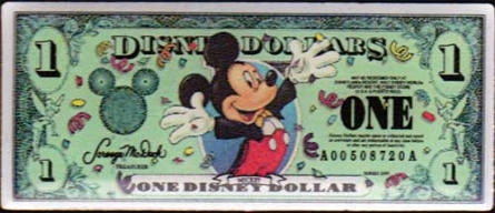 $1 2000 Disney Dollar Lanyard Pin - Front