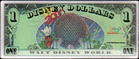 $1 2000 Disney Dollar Lanyard Pin - Back
