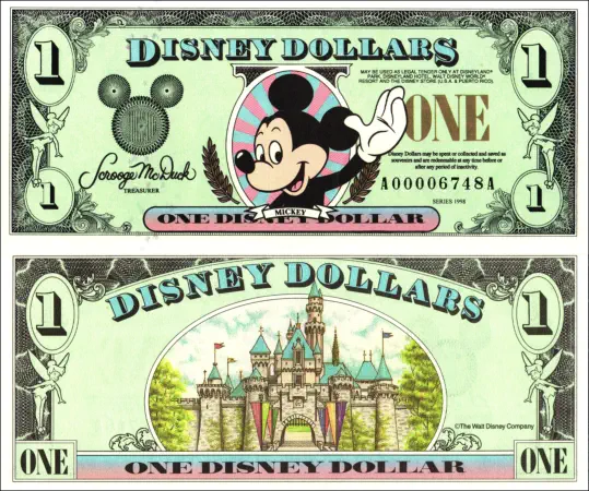 1998 $1 Disney Dollar Series "A"