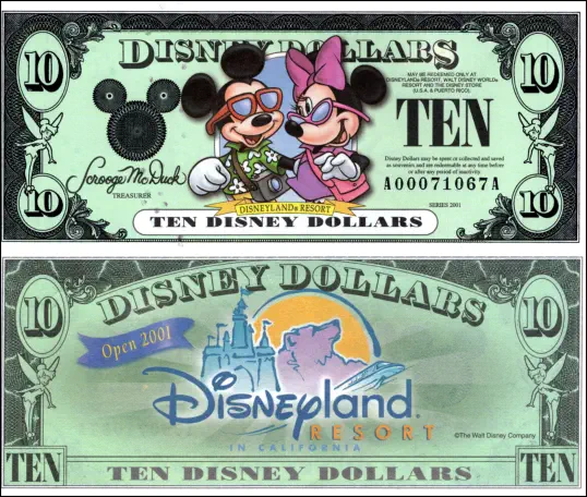 2001 $10 Disney Dollar Series "A”
