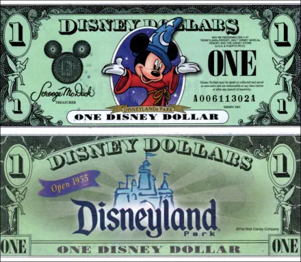 2001 $1 Disney Dollar Series "A"