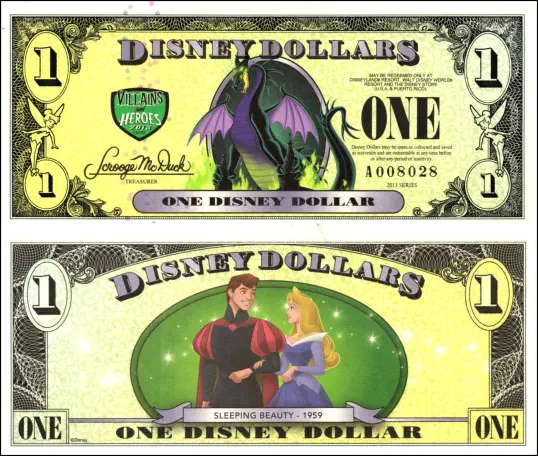 2013 $1 Maleficent as the Dragon/Princess Aurora and Prince Phillip