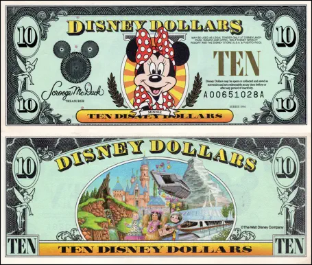 1996 $10 Disney Dollar Series "A”