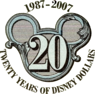Twenty Years of Disney Dollars logo