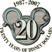 Twenty Years of Disney Dollars logo