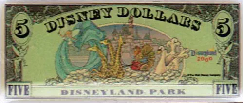 Year 2000 $5 Disney Dollar Pin - BACK
